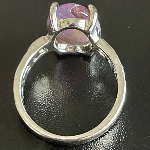 Amethyst Natural purple S925 silver ring size 7.5