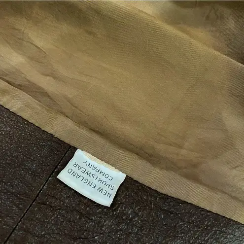 LEATHERS By NEW ENGLAND Sports Wear Brown Leather Jacket Half Belt VINTAGE