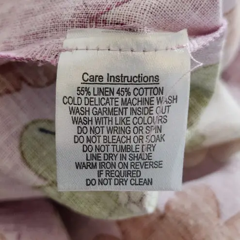 Princess Highway Linen Blend Pink Floral Wrap Mini Skirt Size 16 NWT