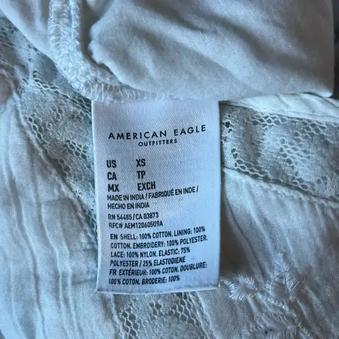 American Eagle  Women’s White Lace Button-Up Camisole Top