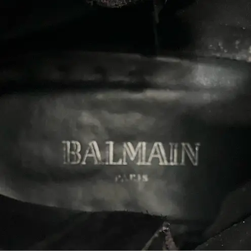 Balmain Women’s Ella 50 black chain ankle boots size 37 Black Suede