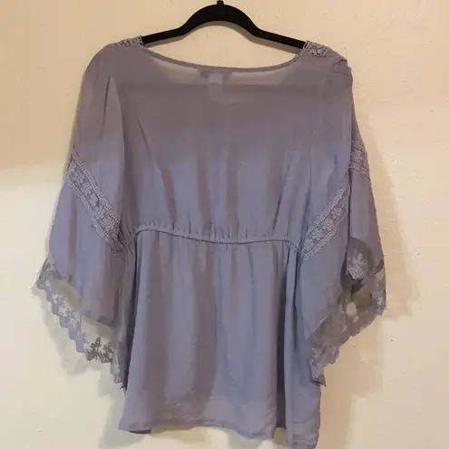 Ultra Pink  Gray Short Sleeve Blouse Size Medium