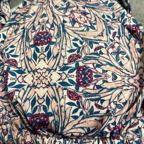 Eberjay Eberjey Marimar Gisele Swimwear Bikini Top Cream Red Floral Large Adjustable NWT