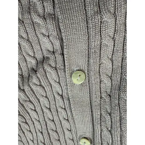 Brooks Brothers 346 Silk Cashmere Cable Knit Cardigan Sweater Womens M