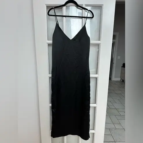 ROAM | Valencia Satin Black Slip Formal Midi Dress Size XS Cocktail Party