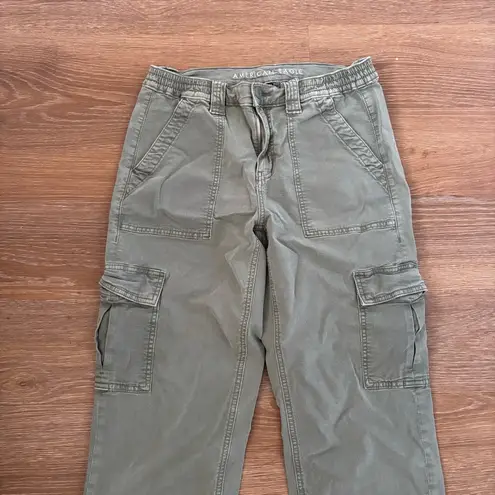 American Eagle Olive Green Carpenter Cargo Style Straight Leg Pants Size 8