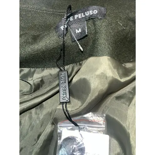 Peppe Peluso Women’s NWT Preppy Double Breasted Wool Blend Trench Coat Size M Green Size M