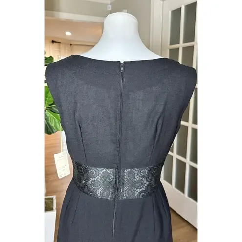 NWT Howard Wolf Black Sheath Dress Sz 8 Lace Waist Vintage Made USA Elegant