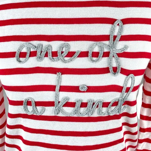 Marled Reunited Clothing One of a Kind Striped Sweater, White, Red, X-Small