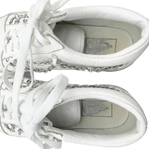 Vans  Chain Old Skool Platform Sneaker White Leather Skate Shoe Women’s Size 9