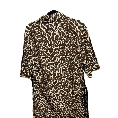 Tory Burch  NWT Reva Leopard Shirt Dress Animal Print Pockets Mini Dress Size 6 - Image 8