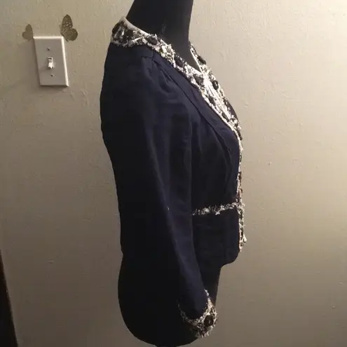 White House | Black Market  women’s petites 2P dark blue embellished blazer