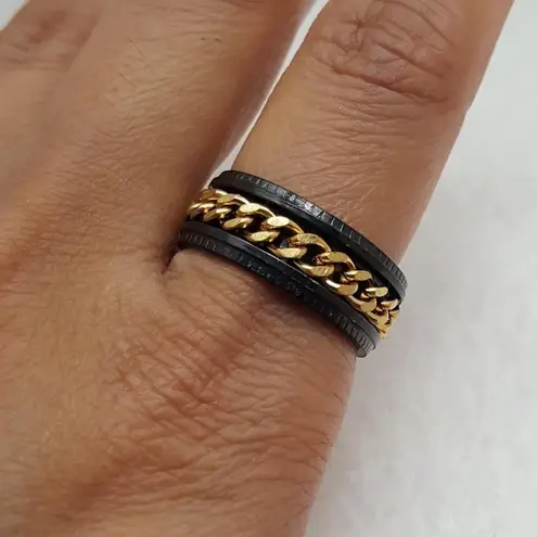 Black Tone Spinner Ring Size