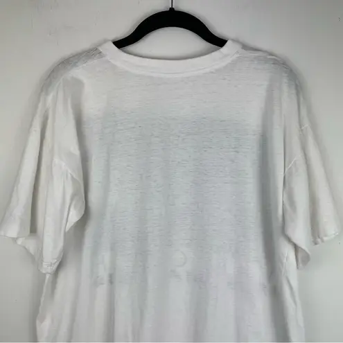 Vintage 90s Van Gogh Irises Painting Single Stitch Tee Tshirt Graphic Art L/XL White