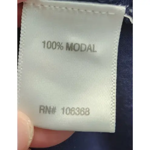 Garnet Hill Women's Purple Dot Textured 3/4 Sleeve Blouse Top Size M