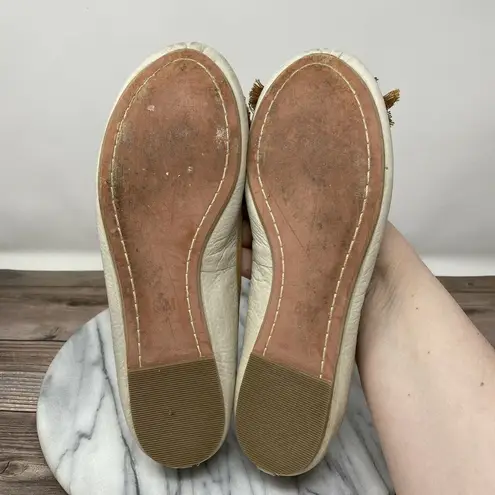 Latigo  Anthropologie Bikini Womens Sand Storm Leather Flats Tan Size 8.5M