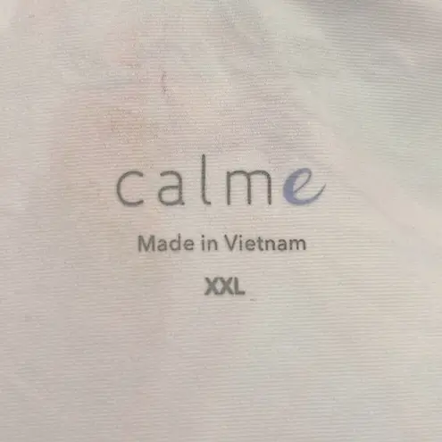 Johnny Was Calme Surf Shirt Multi Pastel Marbled 1/3 Zip Fitted NWT Size XXL