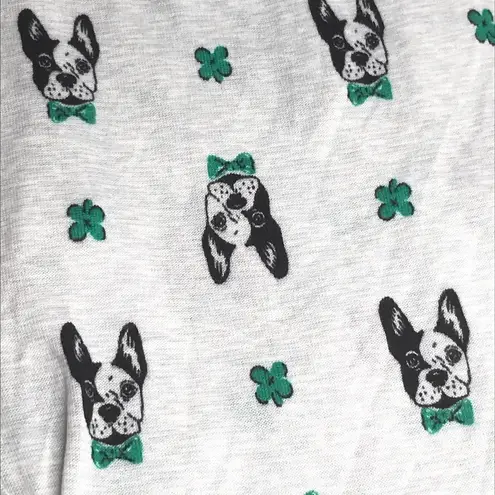 Jaclyn Smith Jaclyn Intimates Shamrock and Bulldog Pajama Pants Gray Size Small