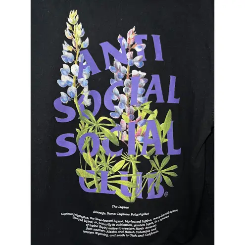Anti Social Social Club Black Lupine Hoodie Size L EUC Size L