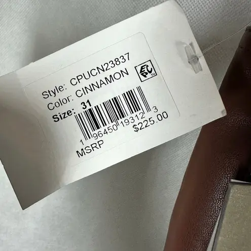 Hudson Faux Leather Viper Mini Skirt Size 31 Cinnamon Neutral