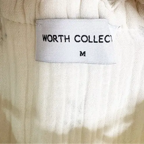 Worth Collective Avery Tiered Cotton Midi Dress in Soy/Sage Foliage Size M Green