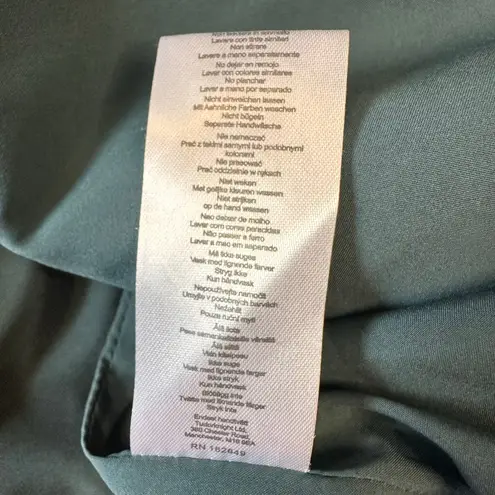 4th & Reckless Oversized Leather Look Embossed Teal Button Down Shirt Size Small Green