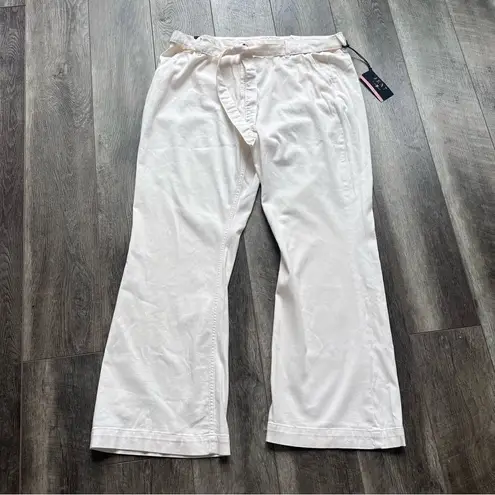 7 For All Mankind Jen7 by  Belted Wide Leg Trouser Pants Size 18 Off White NWT