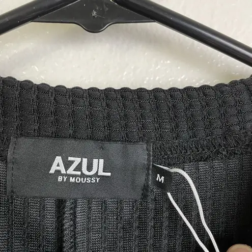 Azul by Moussy Long Sleeve Shirt Black Waffle White Layered Womens Size Medium