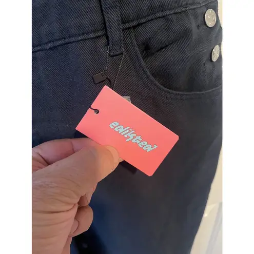 Edikted Overalls Womens Size XL Sk8ter Wide Leg Soft Denim Dark Blue Full Length