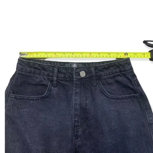 Missguided Denim Skirt Black Size 4 Mirco Mini Bratz High Waisted Shark Bite