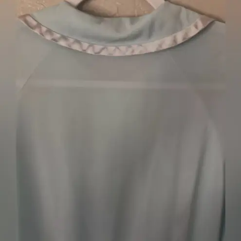 Vintage Gossard Artemis Nightgown Womens Medium Ice Blue Nylon Robe Button Up