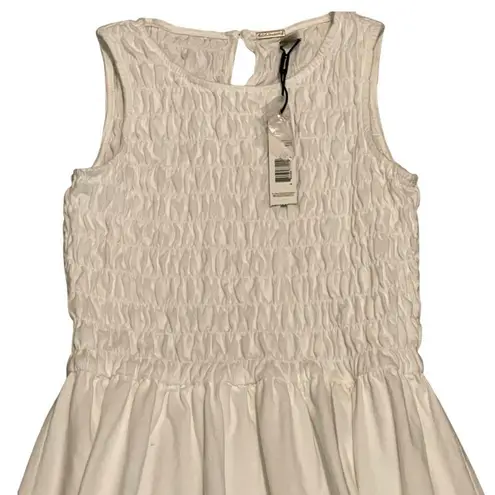 T Tahari New Tahari Sleeveless Smocked Bodice Dress in White Size XSmall