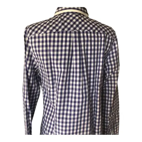 UNTUCKit NWT Women’s Belleza Button Up Dress Shirt Blue Buffalo Plaid Size 8