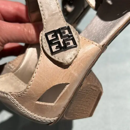 RIEKER Black Leather Mary Janes Size 38/8 B36 Tan