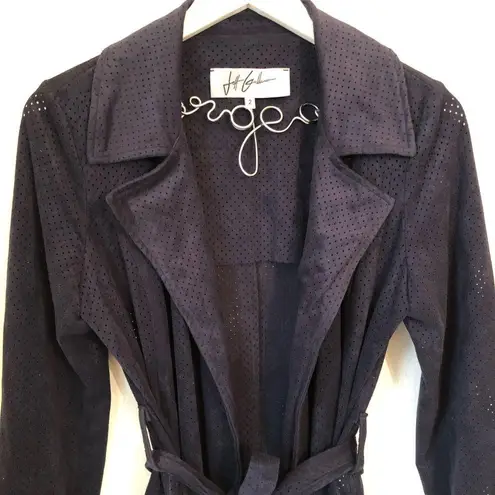 Jeff Gallano Bogart French made Lightweight Coat Perforated Navy Blue 2