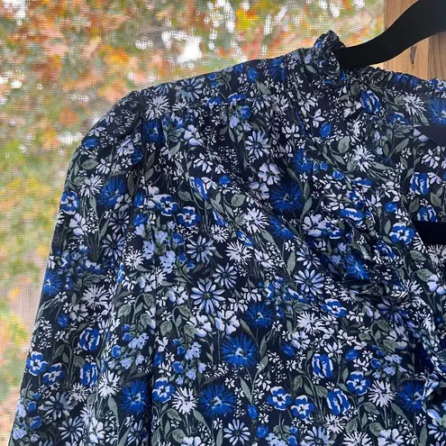 Lucky Brand  Blue Floral Long Sleeve Mini Dress Size XS