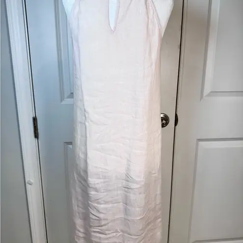St. Tropez West Blush Pink 100% Linen Halter Shift Dress Small