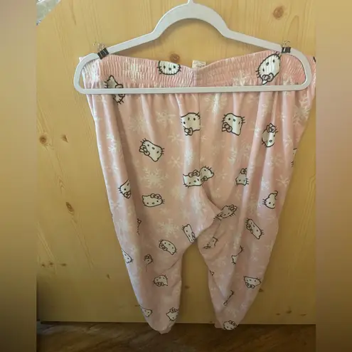 Sanrio HELLO KITTY BY  PINK PAJAMA LOUNGER BOTTOMS XL 16-18 SOFT HAS SNOWFLAKES - Image 8