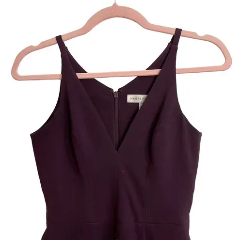 Dress the Population Lyla Purple Burgundy Plunging Sleeveless Bodycon Dress