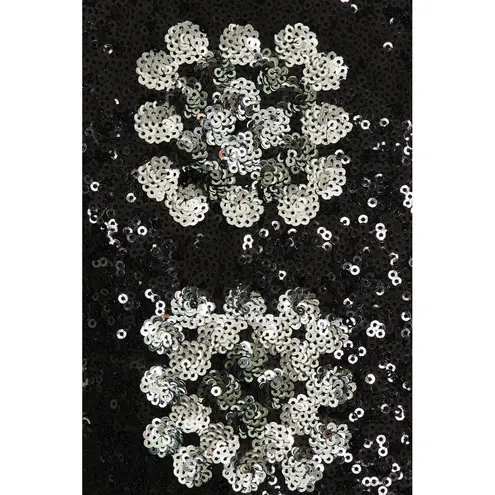 Le Superbe Glamour Granny Squares Sequin Mini Dress Black Womens Size 6 Silver