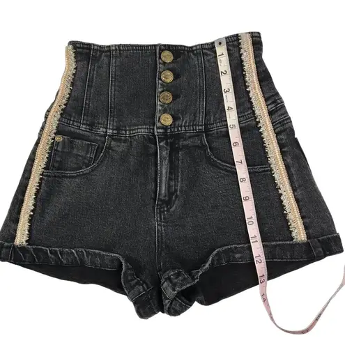 Miss Sixty  Angel Collection High Waist Denim Short Coquette Acubi Y2K Boho Sz 24