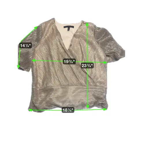 White House Black Market Women's Metallic Gold Blouse