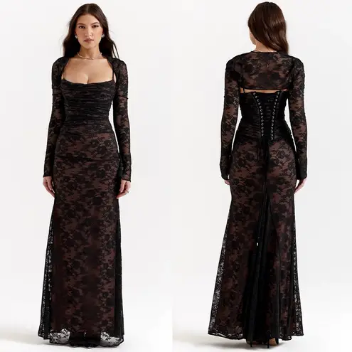 House Of CB  'Artemis' Black Lace Maxi Dress‎ NWOT size XL