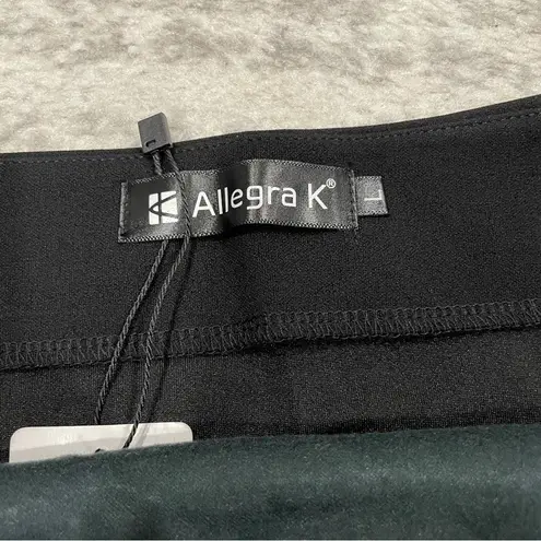 Allegra K NWT Black High Waist Faux Leather Asymmetrical Hem Mini Skirt