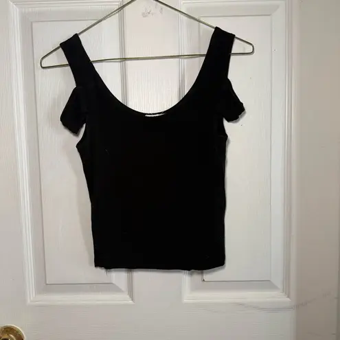 LNA Black Fitted Cut Out Tank Top