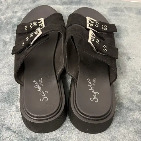 Seychelles Buckle Platform Sandals Women’s Sz 8 Black Anthropologie