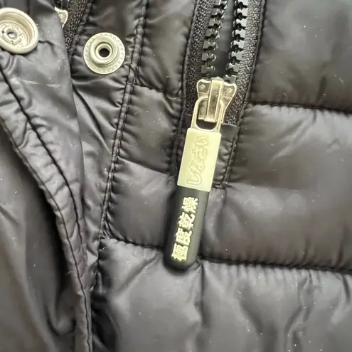 Superdry Original Fuji Black Puffer Jacket Womans Size US 6 Double Zipper