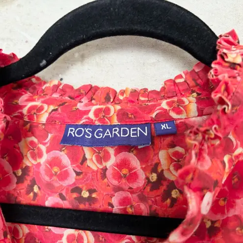 Ro's Garden Joey Mini Dress, Komaki Red Floral Size XL