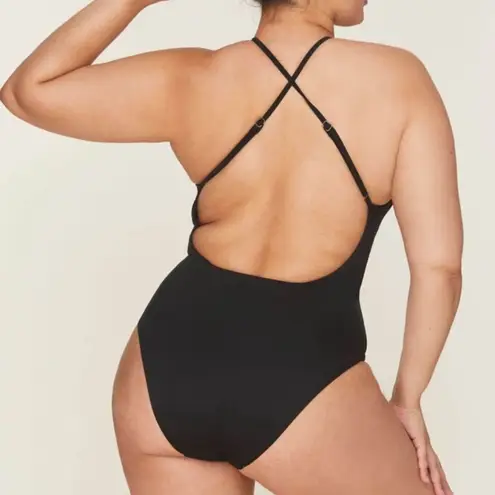 ANDIE  Swim Black Asbury High Neck One Piece Swimsuit Sz L NWT