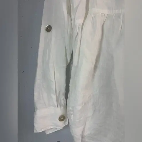 Sigrid Olsen  XL Linen Button Down Tunic Top in Off-White - Image 6